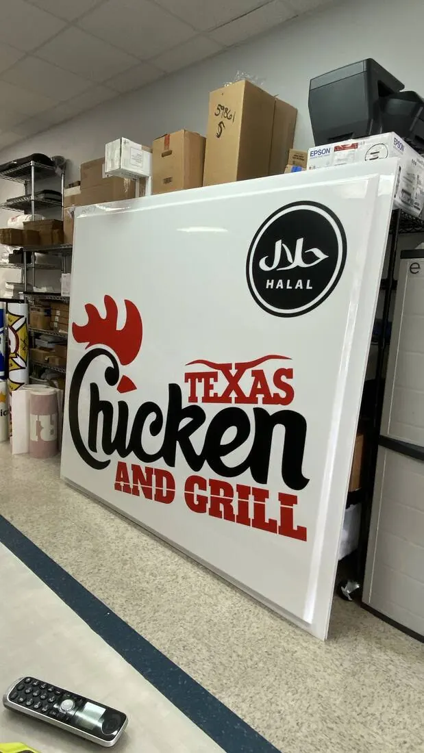 Channel Letters — Lightbox sign · Texas Chicken & Grill